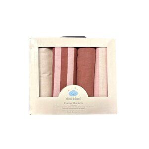 CLOUD ISLAND 4-pack Flannel Blankets 100% Cotton